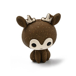 Олень Силиконовые бусины, фокусные бусы, коричневые, олень, 29x26.5x19 мм, отверстие : 2.6 мм