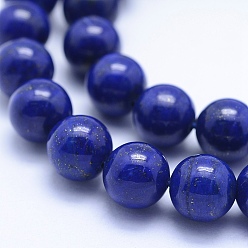 Lapis Lazuli Natural Lapis Lazuli Beads Strands, Grade A, Round, 8mm, Hole: 1mm, about 49pcs/strand, 15.5 inch(39.5cm)