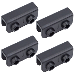 Черный 4шт. соединителей для замены в палатках и беседках из АБС-пластика, прямоугольные, чёрные, 60x30x24.5 мм