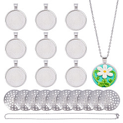 Платиновый & Цвет Нержавейки Наборы для самостоятельного изготовления ожерелий с подвесками из железа и сплава, с 304 кабельными цепочками из нержавеющей стали, платины и нержавеющая сталь цвет, 450 мм