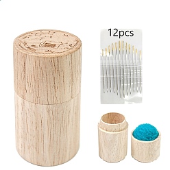 Темно-Голубой Иглы из железной пряжи, тупые иглы с большим ушком, для вышивки крестом, вязание, вышивка лентами, с деревянной коробкой, глубокое синее небо, 40x85 мм