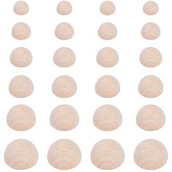 BurlyWood Wood Cabochons, Half Round, BurlyWood, 19~39.5x10~19.5mm, 80pcs/set