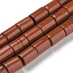 Красный Камень Натуральные красные яшмы бусы пряди, колонка, 7.5~8x6 мм, отверстие : 1.2 мм, около 48~50 шт / нитка, 15.16''~15.31'' (38.5~38.9 см)