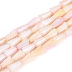 Розовый Антикоррозийные гальванические стеклянные бусины, имитация драгоценных камней, башня, с покрытием AB цвета, граненые, два тона, туманная роза, 6.5~8x4~5x4~4.5 мм, отверстие : 0.8 мм, около 50~51 шт / нитка, 14.76~15.08'' (37.5~38.3 см)