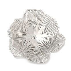 Платина Стойки обшивки латунь крышки шарика, долговечный, без кадмия, без никеля и без свинца, цветок, платина, 43x45x3.5 мм, отверстие : 0.8 мм