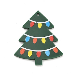 Рождественская елка Акриловые подвески с рождественским принтом, рождественская елка, 39.5x33.5x2.5 мм, отверстие : 1.8 мм