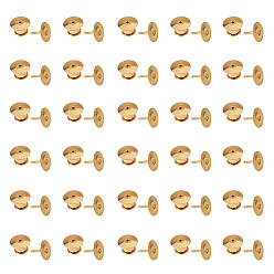 Золотой Параметры броши базовых латуни, фурнитура для броши, золотые, 10x9 мм, штифт: 1 мм, 30 устанавливает / коробка