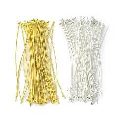 Золотой & Серебряный 100шт 2 цвета латунные штифты с шаровой головкой, золотой и серебряный, 21 датчик, 70x0.7 мм, Руководитель: 1.8 mm, 50 шт / цвет