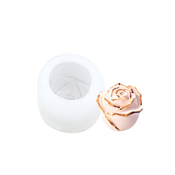 Белый Силиконовые формы для свечей своими руками в форме цветка розы, для изготовления ароматических свечей, белые, 3.2x2.7 см