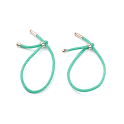 Средний Весенно-Зеленый Изготовление браслетов из крученого шнура, фурнитура из нержавеющей стали , золотые, средний весенний зеленый, 9 дюйм ~ 9-7/8 дюйм (23~25 см), 3 мм