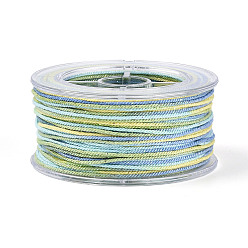 Васильковый 27м сегментные окрашенные круглые полиэфирные витые шнуры, с пластиком для животных, для изготовления ювелирных изделий, васильковый, 1 мм, около 29.53 ярдов (27 м) / рулон