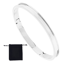 Нержавеющая Сталь Цвет 1браслеты из нержавеющей стали с рифлением, кожаные браслеты с инкрустация своими руками, с бархатными мешочками из поликарбоната, цвет нержавеющей стали, внутренний диаметр: 1 дюйм (2-3/8x2 см)