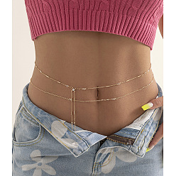 Золотой Сплав двухслойная цепочка с кисточками цепи для живота, прямоугольные, золотые, 680 мм