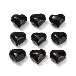 Obsidian Natural Obsidian Beads, Heart, 9~10x10~10.5x7~8mm, Hole: 1.4mm