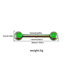 Круглые 316l Кольца для сосков из хирургической нержавеющей стали и акрила, цвет нержавеющей стали, круглые, 16 мм, штифты : 1.6 мм