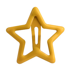 Золотистый Аксессуары для волос железа оснастке заколки для волос, с эмалью, звезда, золотые, 30x30 мм