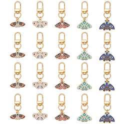 (52) Непрозрачная лаванда 20 шт. 5 стили подвесные украшения из эмалевого сплава в виде моли, с поворотными застежками сплава, разноцветные, 50~57 мм, 4 шт / стиль