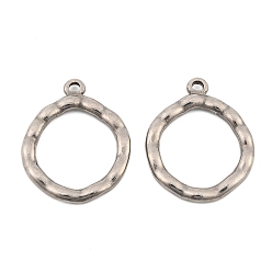 Ring Кованые 304 подвески из нержавеющей стали, цвет нержавеющей стали, кольцо, 25x20.5x2.5 мм, отверстие : 1.7 мм