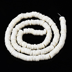 Linen Handmade Polymer Clay Beads Strands, for DIY Jewelry Crafts Supplies, Heishi Beads, Disc/Flat Round, Linen, 6x0.5~1mm, Hole: 1.8mm, about 320~447pcs/strand, 15.75 inch~16.14 inch(40~41cm)