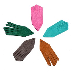 Mixed Color Eco-Friendly Sheepskin Leather Tassel Pendants, Mixed Color, 49x18x1mm, Hole: 1.4mm