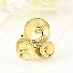 Настоящее золото 18K 304 из нержавеющей стали манжеты кольца, рейши, ионное покрытие (ip), ручная полировка, реальный 18 k позолоченный, 34.5x30 мм