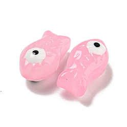 Бледно-Розовый Прозрачные стеклянные бусины ручной работы, бусины ручной работы, с эмалью, рыба, розовый жемчуг, 21.5x11x8.5~10 мм, отверстие : 1.2~1.4 мм