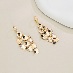 Настоящее золото 18K Серьги-кольца с кисточками в форме сердца из латуни, со стразами, реальный 18 k позолоченный, 65x30 мм