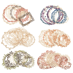 (52) Непрозрачная лаванда 6 наборы 6 стили бумажные самоклеящиеся наклейки, украшение из цветов своими руками, разноцветные, 59~86 мм