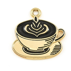 Другие Подвески из сплава кофе с эмалью, золотые, кофе, 22x22x2 мм, отверстие : 2 мм