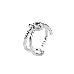 Нержавеющая Сталь Цвет Кольца-манжеты из нержавеющей стали с узлом для женщин, цвет нержавеющей стали, внутренний диаметр: регулируемый