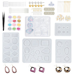 (52) Непрозрачная лаванда Diy earring makings, с силиконовыми подвесными формами, крючки для железных сережек, кольца и булавки, пластиковые гайки для ушей, блестки искусства ногтя, разноцветные, 169x93 мм