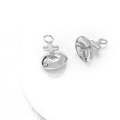 Платина Латунный кубок жемчужный колышек, за половину пробурено бисера, крестик, платина, 11x12 мм