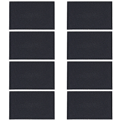 Negro 8 Bolsas rectangulares de nailon sin cierre de velcro, negro, 82x50x4 mm