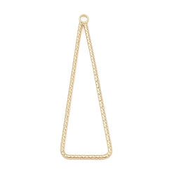 Настоящее золото 18K Латунные подвески, без кадмия, без никеля и без свинца, полый треугольник, реальный 18 k позолоченный, 40.5x13.5x1 мм, отверстие : 1.8 мм