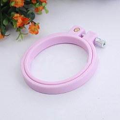 Сливовый Регулируемые плоские круглые пяльцы из абс-пластика, пяльцы для вышивки крестом по кругу, для шитья, проект по рукоделию и вышивке своими руками, слива, 75~78 мм