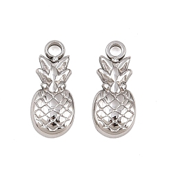 Нержавеющая Сталь Цвет 304 прелести нержавеющей стали, ананас, цвет нержавеющей стали, 12x5x2 мм, отверстие : 1.4 мм