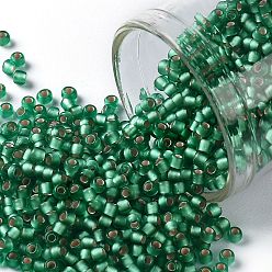 (24BF) Silver Lined Frost Dark Peridot TOHO Round Seed Beads, Japanese Seed Beads, (24BF) Silver Lined Frost Dark Peridot, 11/0, 2.2mm, Hole: 0.8mm, about 1110pcs/bottle, 10g/bottle