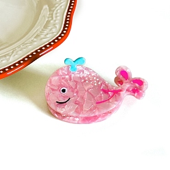 Whale Заколки для волос в форме когтей из ацетата целлюлозы, аксессуары для волос для женщин и девочек, кит, 86x46x45 мм