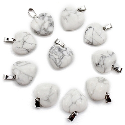 Говлит Натуральная подвеска Howlite, сердцевидная, 20 мм