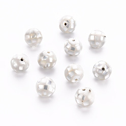 Светло-серый Бусины из cмолы, с натуральной светло-серой оболочкой, круглые, светло-серый, 7.5~8.5 мм, отверстие : 1 мм