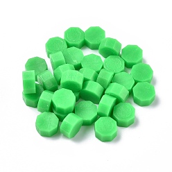 Lime Sealing Wax Particles, for Retro Seal Stamp, Octagon, Lime, 9mm, about 1500pcs/500g
