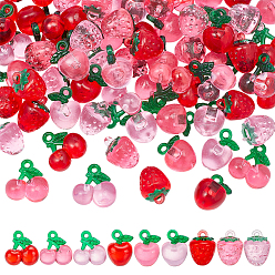 (52) Непрозрачная лаванда 72 шт 9 стили прозрачные подвески из смолы, фрукты, разнообразные, разноцветные, 18~21.2x13.4~19.2 мм, 8 шт / стиль