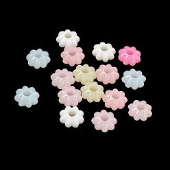 (52) Непрозрачная лаванда Пластиковые шарики, имитация желе, цветок, разноцветные, 10x5 мм, отверстие : 3.5 мм, Около 2777 шт / 500 г