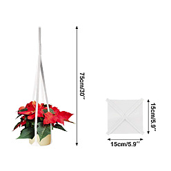 White Hanging Planters, Imitation Leather Hanging Plant Holder for Indoor Outdoor Home Decor, White, 150x150x750mm