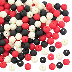 (52) Непрозрачная лаванда Прорезиненные бусины с имитацией силикона и акрила, круглые, разноцветные, 10x9 мм, отверстие : 1.8 мм, 200 шт