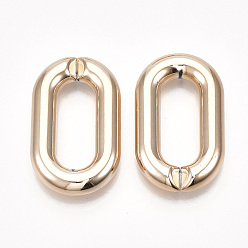 Розовое Золото Уф покрытие АБС-пластик соединительные кольца, разъемы для быстрой связи, для изготовления кабельных цепей, несварные, овальные, розовое золото , 38.5x23.5x7 мм, отверстие : 25x10 мм