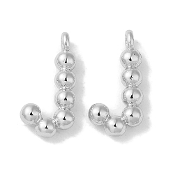 Платина Латунные подвески, без кадмия, без никеля и без свинца, письмо амулеты, платина, 13x6x2 мм, отверстие : 1 мм