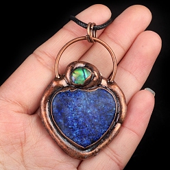 Ляпис-Лазурь Ожерелья с подвесками в форме сердца из натурального лазурита, с нейлоновым шнуром, 17.72 дюйм (45 см)