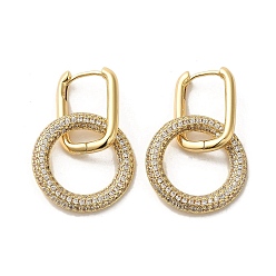 Ring Серьги-кольца из золотой латуни с микропаве и цирконием, кольцо, 30x19.5 мм
