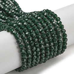 Темно-синий  Шифер Подставки для непрозрачных стеклянных бусин, граненый (32 граней), круглые, темный сланец синий, 3~3.5 мм, отверстие : 0.6 мм, около 163~166 шт / нитка, 50~51 см